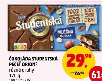 Čokoláda Studentská pečeť Orion