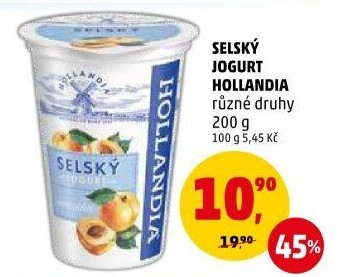 Ochucený jogurt selský Hollandia