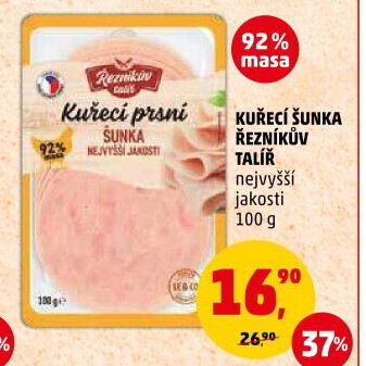 Šunka kuřecí nejvyšší jakosti Řezníkův talíř