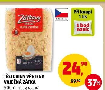 Těstoviny vaječné Zátkovy