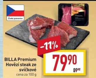Hovězí steak ze svíčkové Billa Premium
