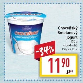 Jogurt smetanový ochucený Choceňský