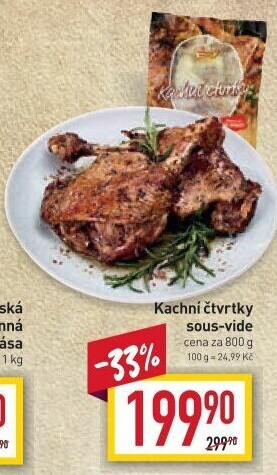 Kachní čtvrtky Sous vide Vodňanská kachna