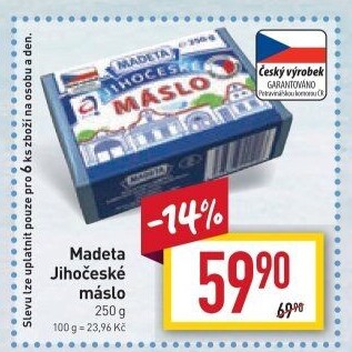 Máslo Jihočeské Madeta