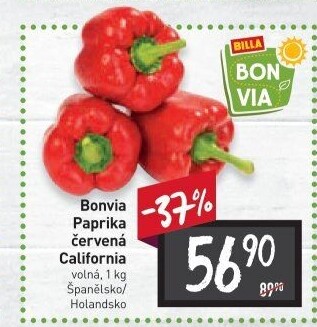 Paprika červená Billa Bonvia