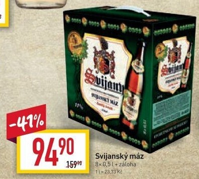 Pivo světlý ležák 11° Svijanský Máz Svijany