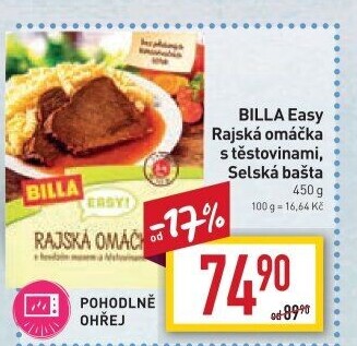 Rajská omáčka s těstovinami Easy Billa