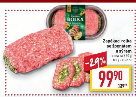 Rolka se špenátem a sýrem Snadné vaření Kostelecké uzeniny