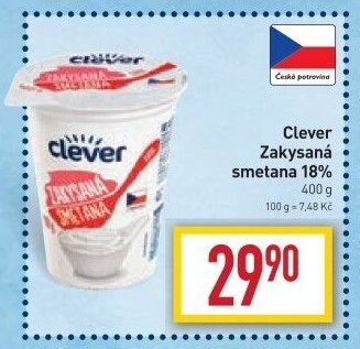 Smetana zakysaná 18% Clever