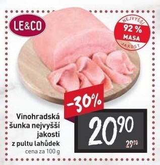 Šunka vinohradská nejvyšší jakosti LE&amp