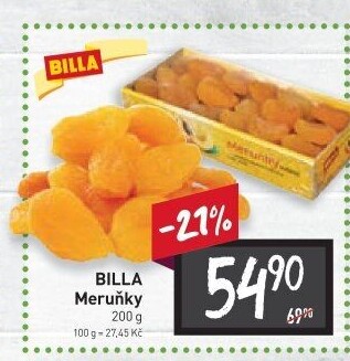 Sušené meruňky Billa