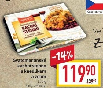 Svatomartinské kachní stehno s červeným zelím Apetit