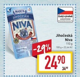 Sýr Niva Jihočeská 50% Madeta