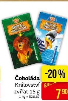 Čokoláda Animal Kingdom Kraš