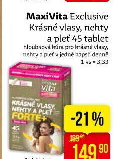 Doplněk stravy Krásné vlasy, nehty a pleť Forte + Exclusive MaxiVita
