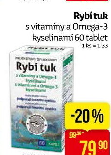 Doplněk stravy tablety Rybí tuk Mega Omega 3 Biotter