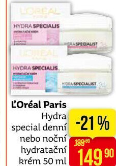 Krém pleťový Hydra Specialist L'