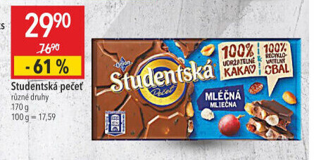 Čokoláda Studentská pečeť Orion
