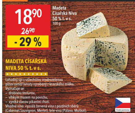 Sýr Niva císařská 50% Madeta
