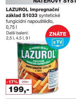 Impregnační základ na dřevo Lazurol