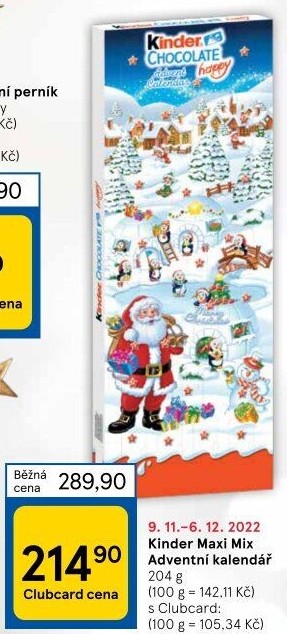 Adventní kalendář Maxi Mix Kinder