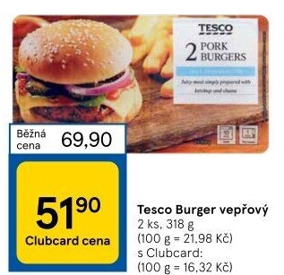 Burger vepřový Tesco
