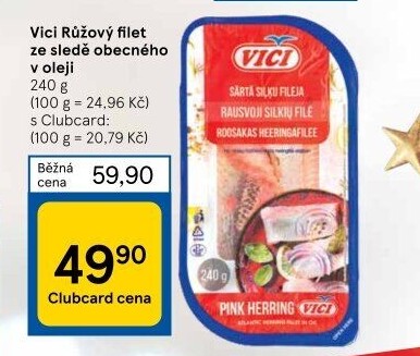 Filety ze sleďů a la losos Vici