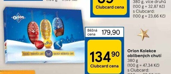 Kolekce vánoční oblíbených chutí Orion