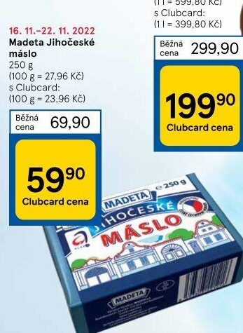 Máslo Jihočeské Madeta