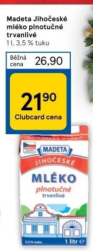 Mléko trvanlivé Jihočeské Madeta - 3,5% plnotučné