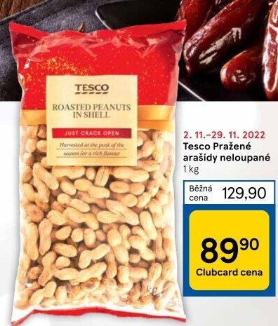 Neloupané arašídy Tesco