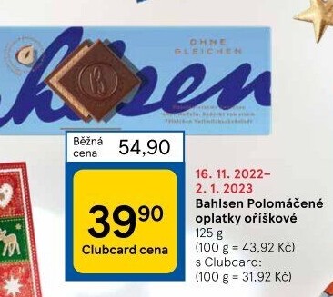 Polomáčené oplatky Bahlsen
