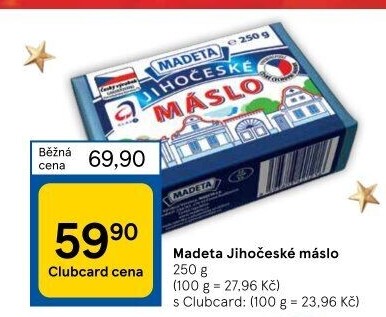 Máslo Jihočeské Madeta