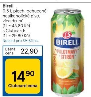 Nealkoholické pivo ochucené Birell