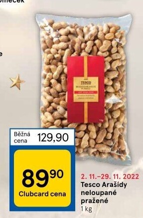 Neloupané arašídy Tesco