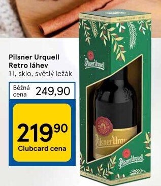 Pivo světlý ležák Retro láhev Pilsner Urquell