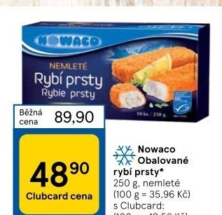 Rybí prsty nemleté mražené Nowaco