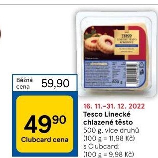 Těsto linecké Tesco