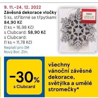 Vánoční závěsné dekorace Tesco