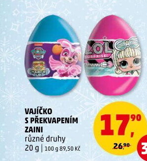 Čokoládové vajíčko s překvapením Zaini