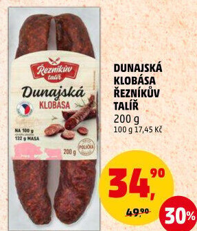 Dunajská klobása Řezníkův talíř