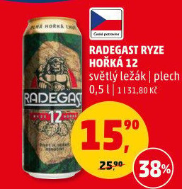 Pivo světlý ležák 12° Ryze hořká Radegast