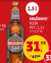 Pivo světlý ležák Krušovice