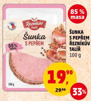 Šunka s pepřovým dekorem Řezníkův talíř