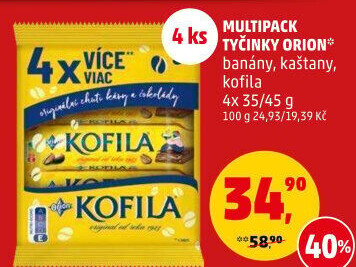 Tyčinka Banány v čokoládě Orion
