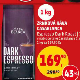 Zrnková káva Espresso Dark Roast Casablanca