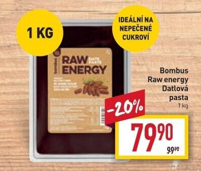 Datlová pasta Raw Energy Bombus