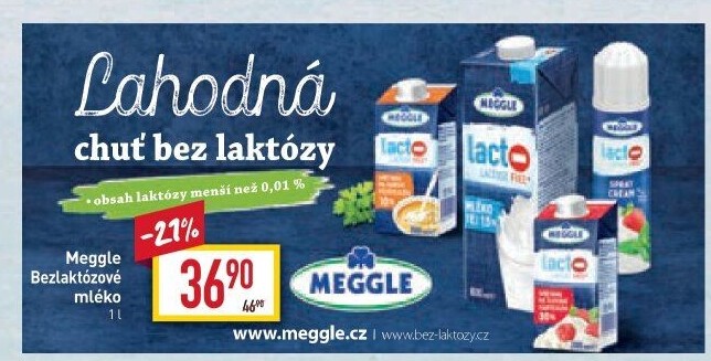 Mléko bez laktózy Meggle