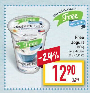 Ochucený jogurt bez laktózy Billa Laktose Free