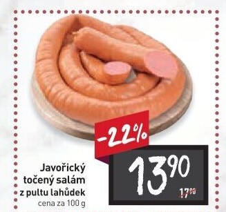 Salám javořický točený
